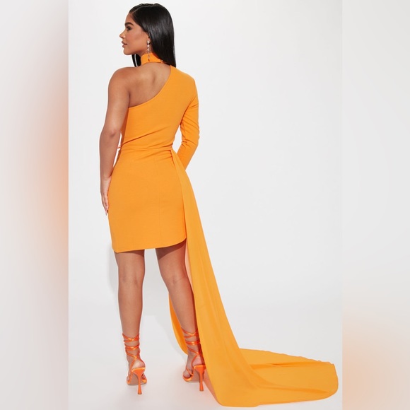 One Shoulder Feather Mini Dress - Picture 2 of 7